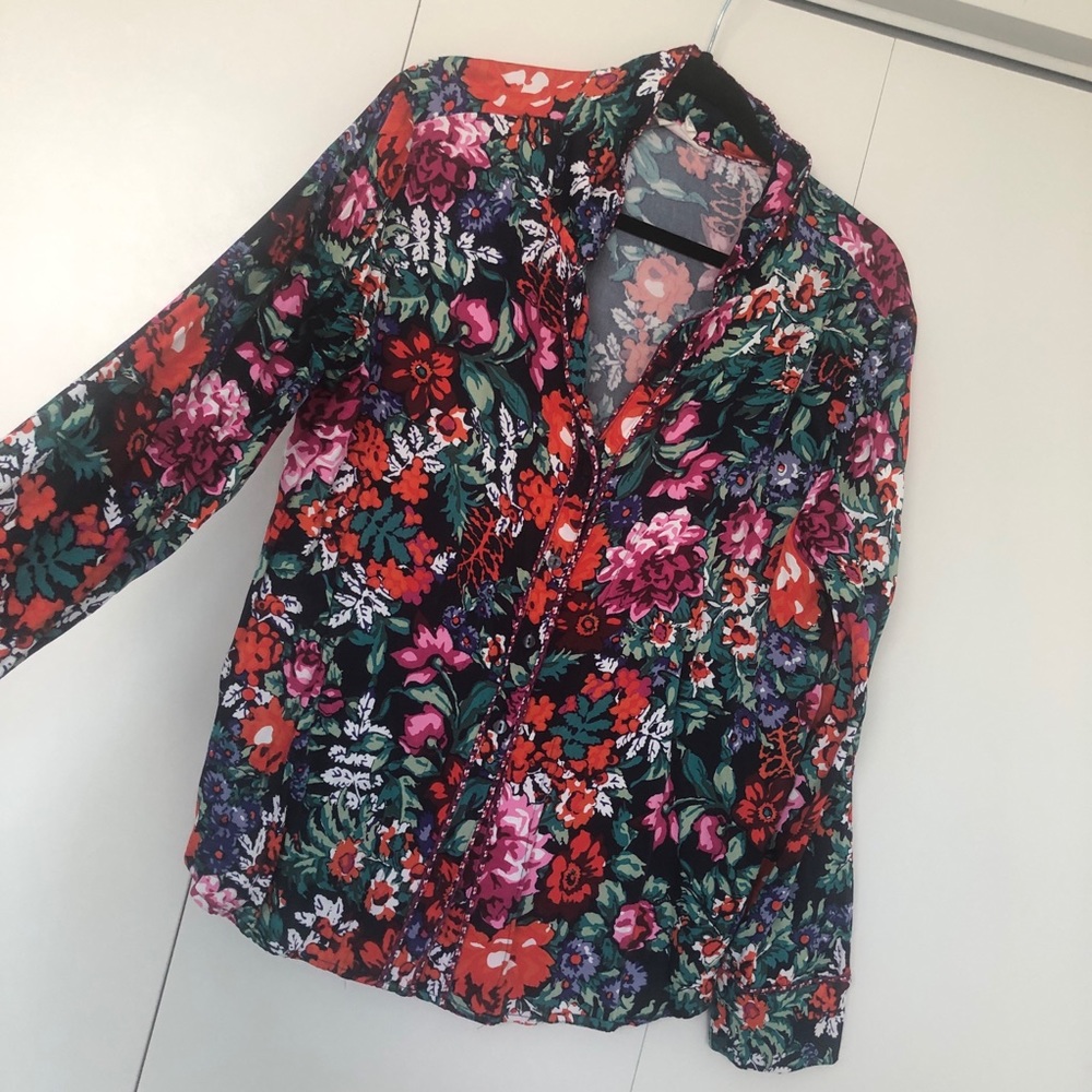 Floral Pajama top Anthropologie large